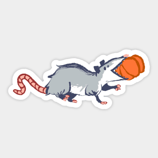 Possum and pumpkin must be fall Sticker